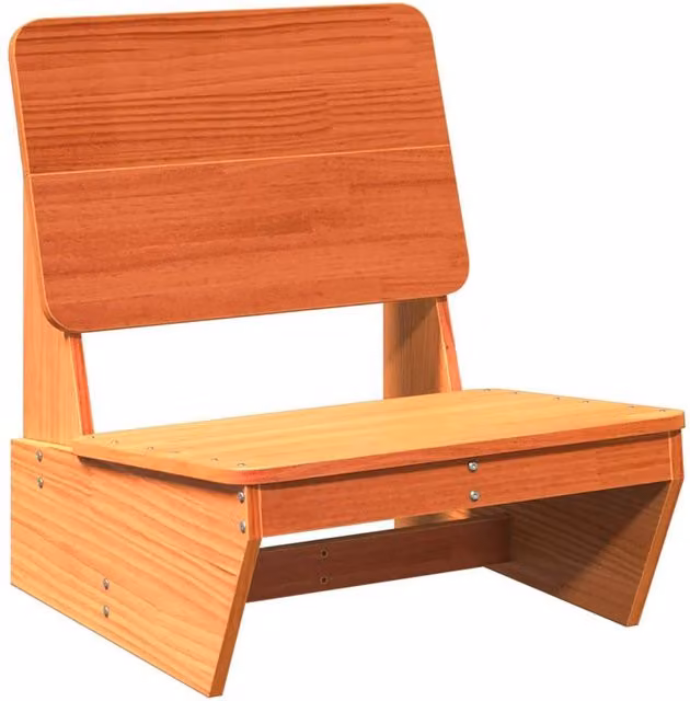 Berkfield Home Rustic Waxed Brown Solid Wood Pine Garden Chair W/D/H: 60 x 64 x 70.5 cm – 1