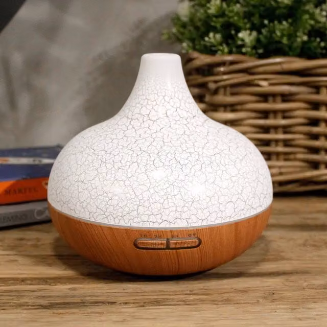 KDMD Santorini Shell Effect USB Colour Change LED Ultrasonic Electric Diffuser, White