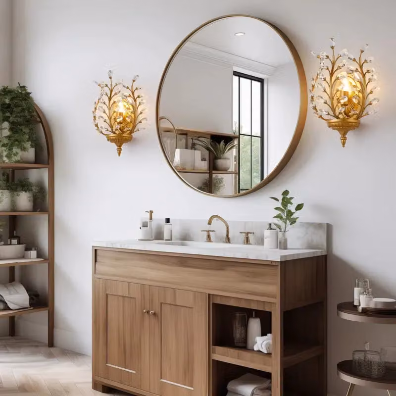 Garwarm Crystal Steel Flush Mounted Sconce in Gold/Brass – 2