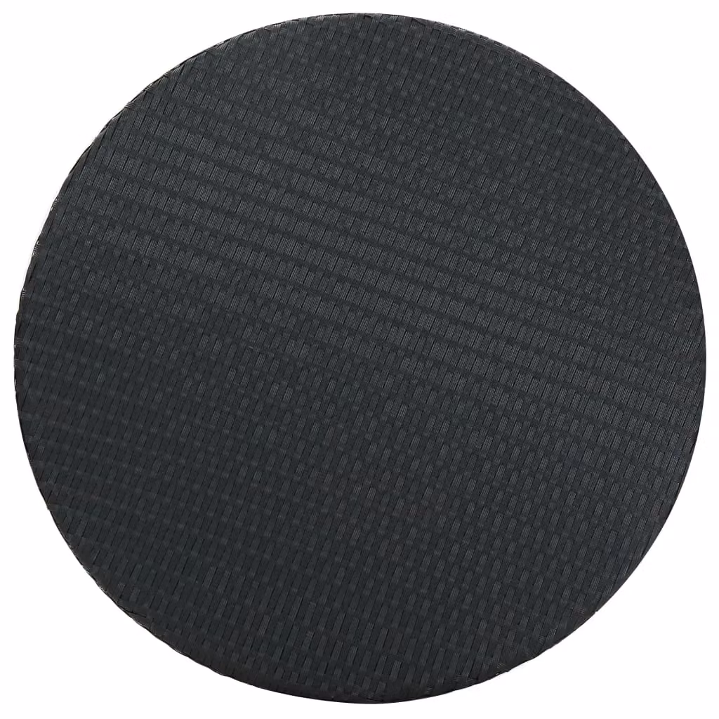 Berkfield Home Round Poly Rattan Garden Table in Black, W/D: 106 x 75.5 cm – 2