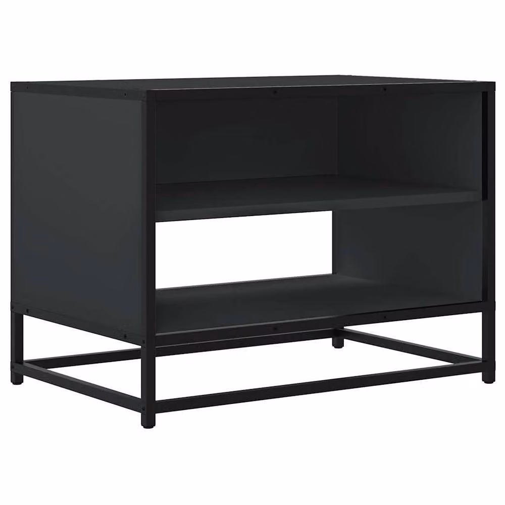 Berkfield Home TV Cabinet in Black, Engineered Wood and Metal, W/D/H: 61 x 40 x 46 cm – 3
