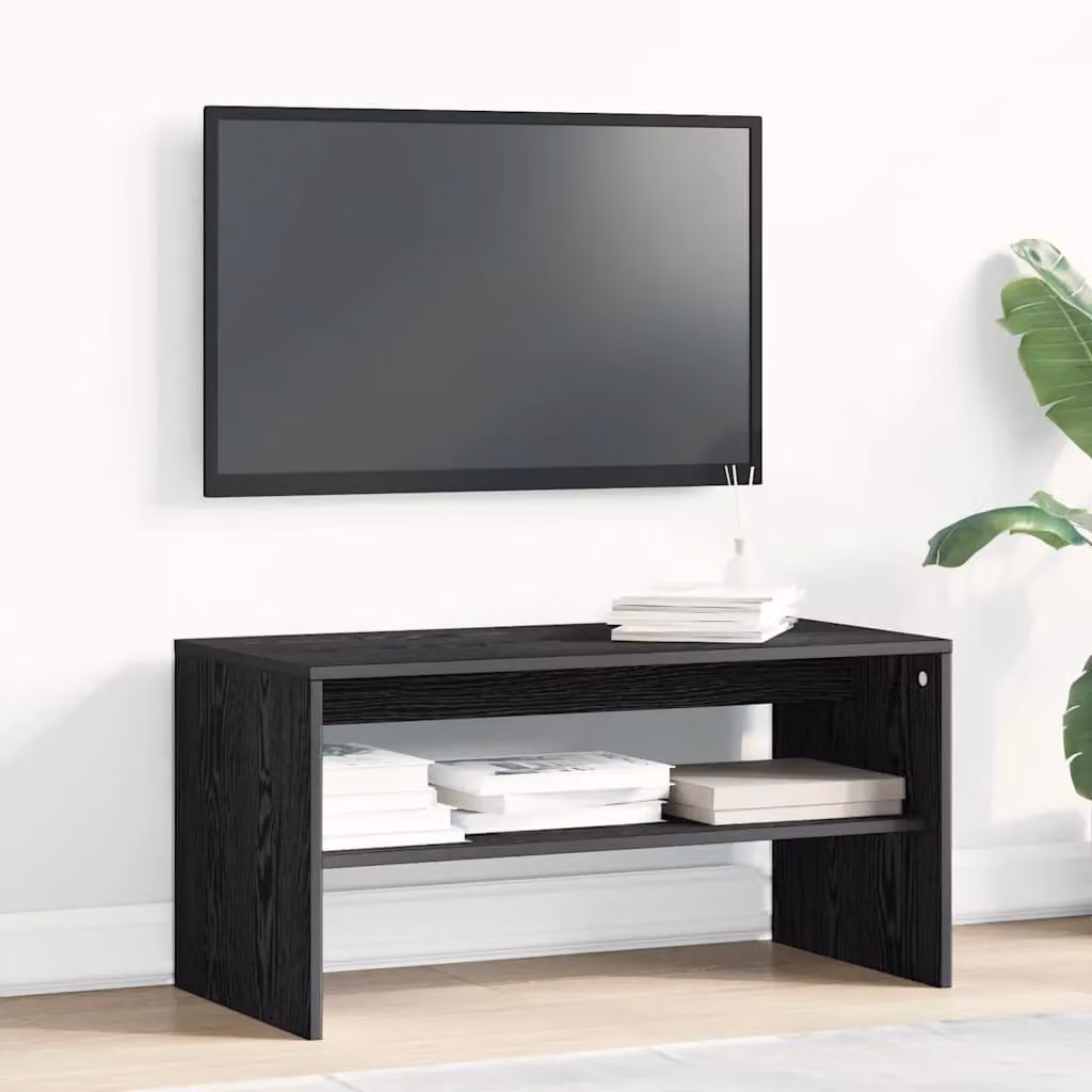 Berkfield Home Modern Black Oak TV Cabinet in Matt MDF, W/D/H: 80 x 40 x 40 cm – 3