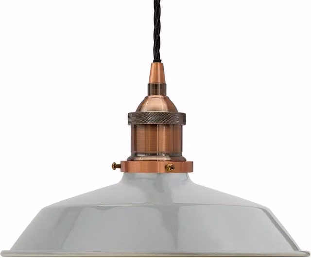SE Home Trinity Small Metal Pendant Light in French Grey and Antique Copper