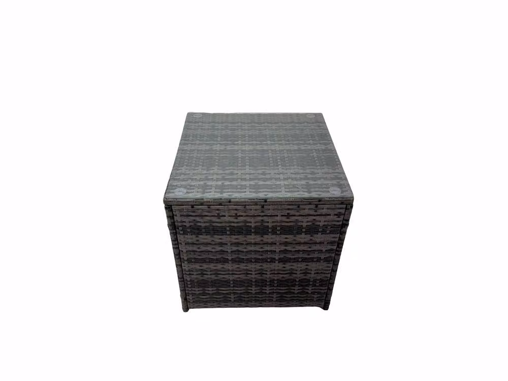 Fimous Patio Furniture Set with Dining Table, 3 Stools, 2 Chairs and Side Table in Dark Grey