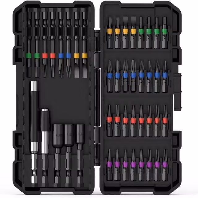NANWEI 45-Piece Impact Tough Stainless Steel Screwdriver Bit Set, Black – 1