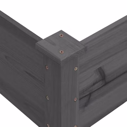 vidaXL Grey Wooden Raised Bed for Vegetable and Ornamental Gardens W/D/H: 120 x 120 x 56 cm – 4