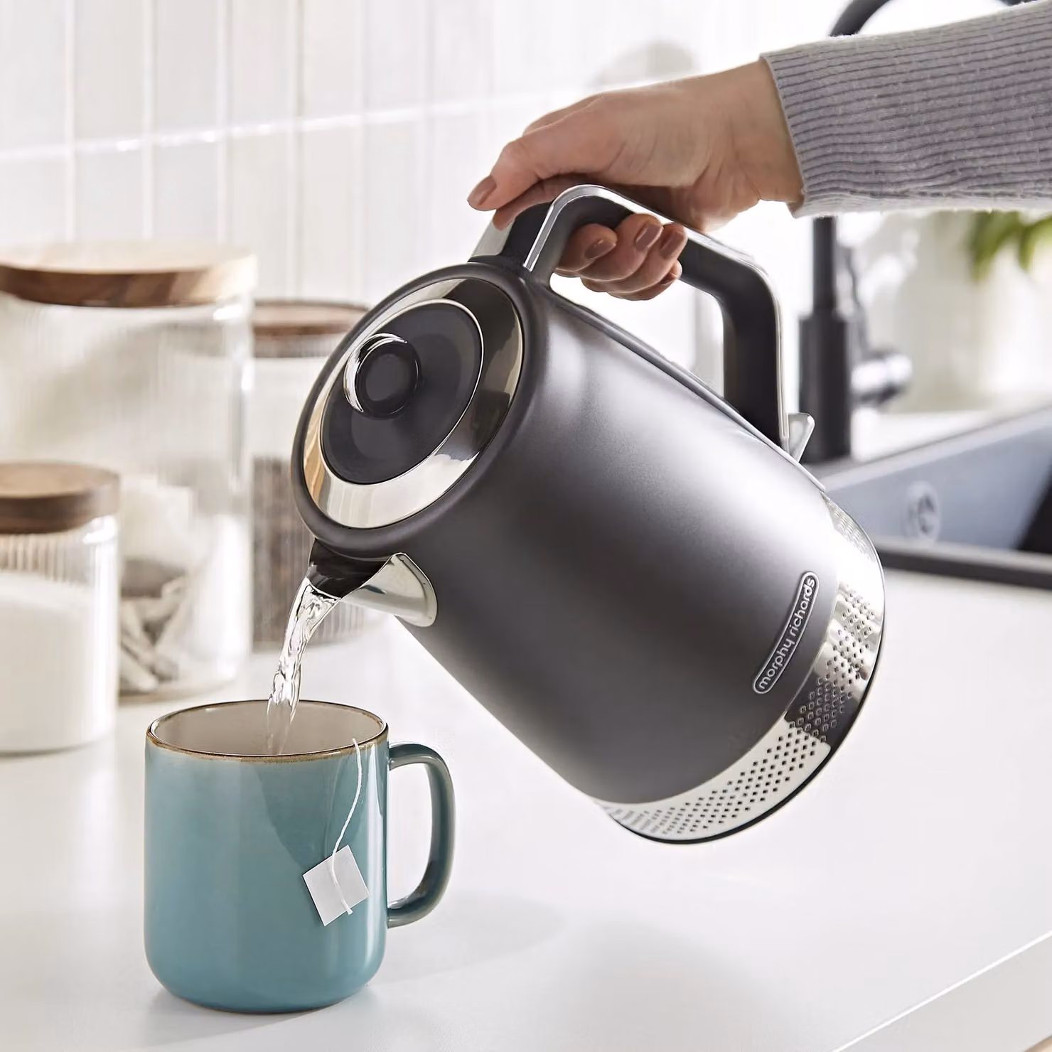 Morphy Richards Illumination Jug Kettle in Grey with Stainless Steel Finish – 4