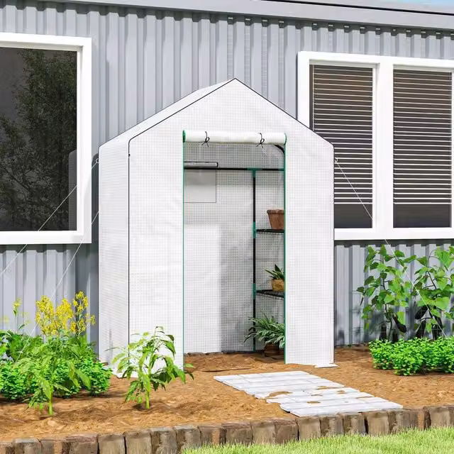 EONLION Walk-in Greenhouse with 4 Shelves in White