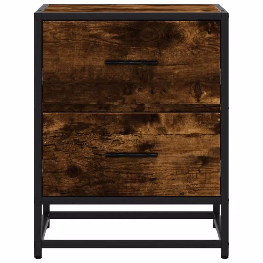 Berkfield Home Decorative Bedside Cabinets, 2 Piece Set in Smoked Oak Brown, W/D/H: 40 x 31 x 50 cm – 5