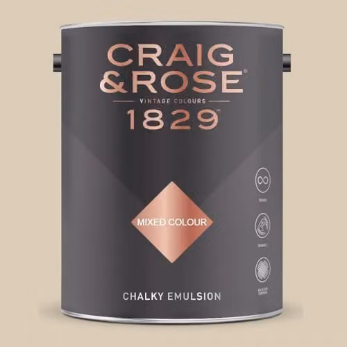 Craig & Rose 1829 Paint Stop Chalky Emulsion in Hemp Beige, 5 l