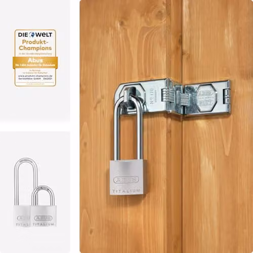 ABUS Titalium Aluminium Padlocks with Long Shackle, Pack of 3, White and Silver, W/D/H: 40 x 62 x 40 mm – 3