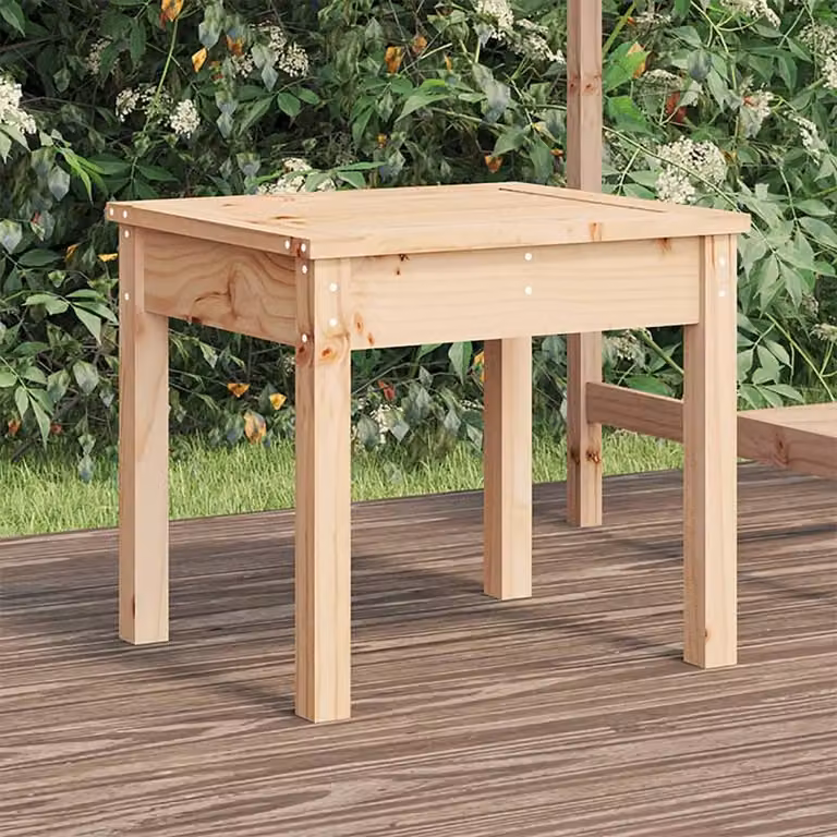 Berkfield Home Rustic Solid Wood Pine Garden Bench in Light Brown, W/D/H: 50 x 44 x 45 cm