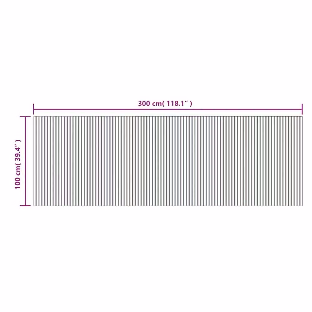 Berkfield Home Rectangular Bamboo and Polypropylene Rug in Grey, W: 100 cm, L: 300 cm – 4