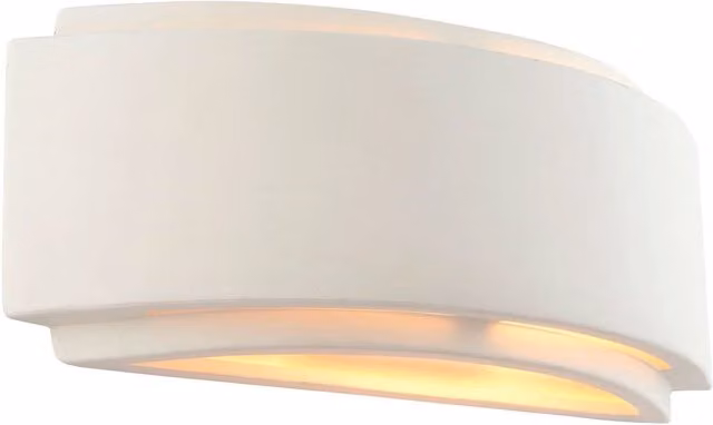Loops Dimmable Ceramic and Metal Wall Light in White