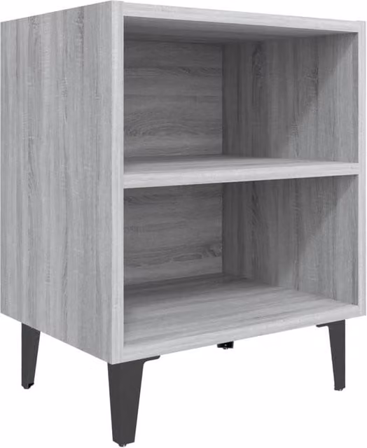 Berkfield Home Bed Cabinet with Metal Legs in Grey Sonoma, W: 40 cm, D: 30 cm, H: 50 cm