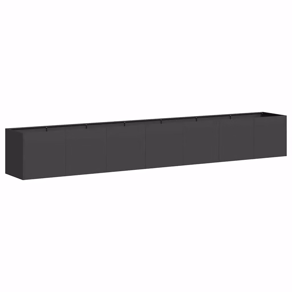 Berkfield Home Black Cold-rolled Steel Planter W: 280 cm, D: 40 cm, H: 40 cm – 2