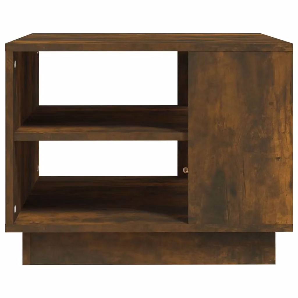 Berkfield Home Smoked Oak Coffee Table in Brown, W/D/H: 55 x 55 x 43 cm – 4