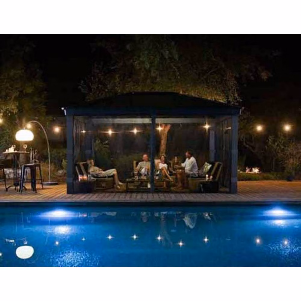 Palram Grey Polyester Net Curtain Set for Dallas 12 x 16 Gazebo, Width: 440 cm – 4