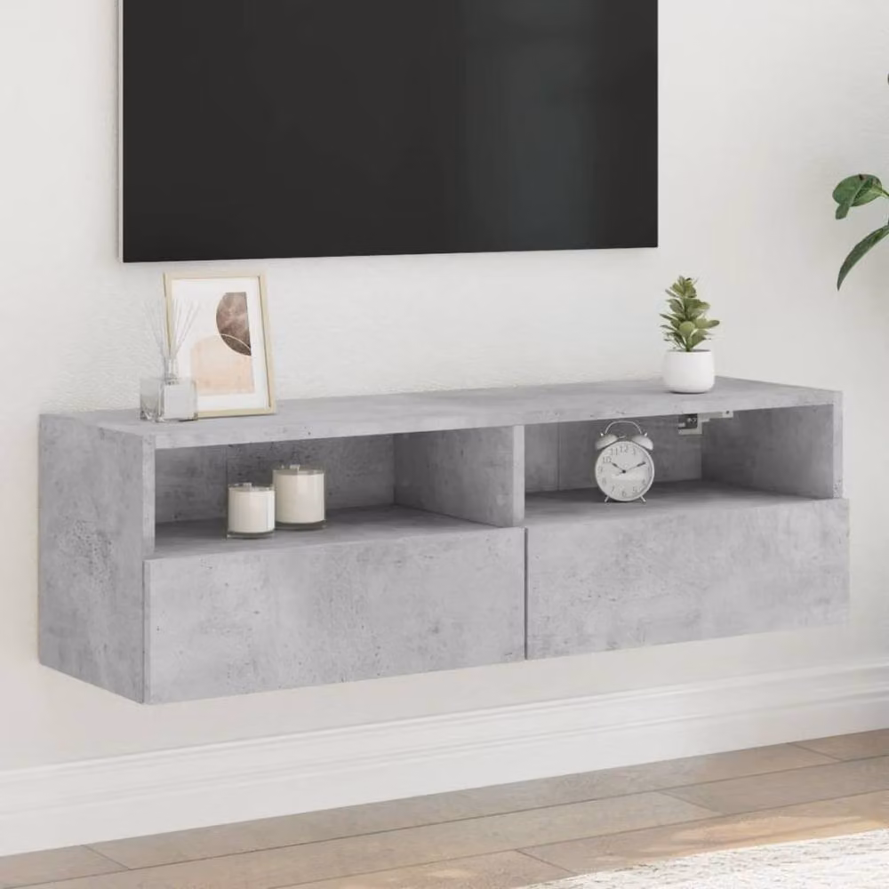 Berkfield Home TV Wall Cabinet in Concrete Grey, W/D/H: 100 x 30 x 30 cm – 2