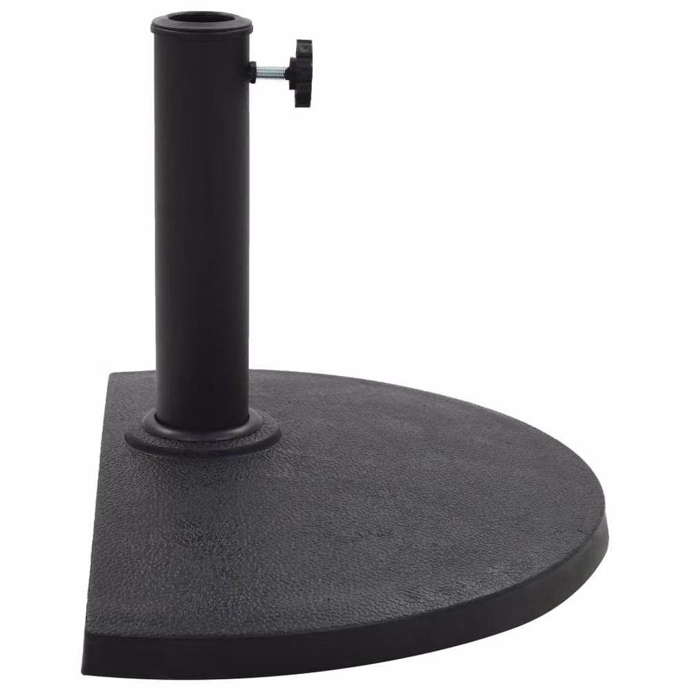 Berkfield Home Half Round Polyresin Parasol Base, Black, 9 kg – 2
