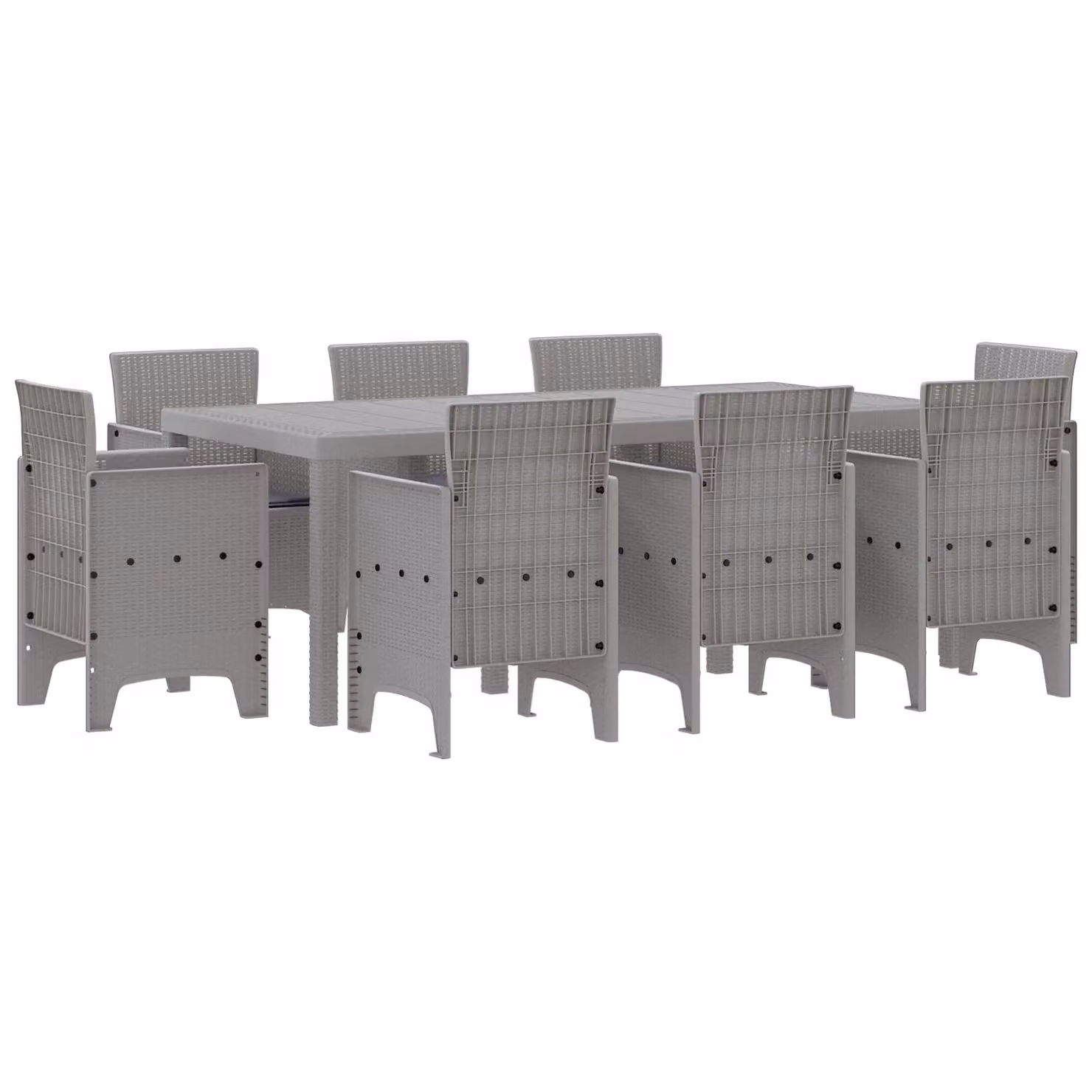 Berkfield Home 9 Piece Poly Rattan Garden Dining Set with Cushions in Grey – 2