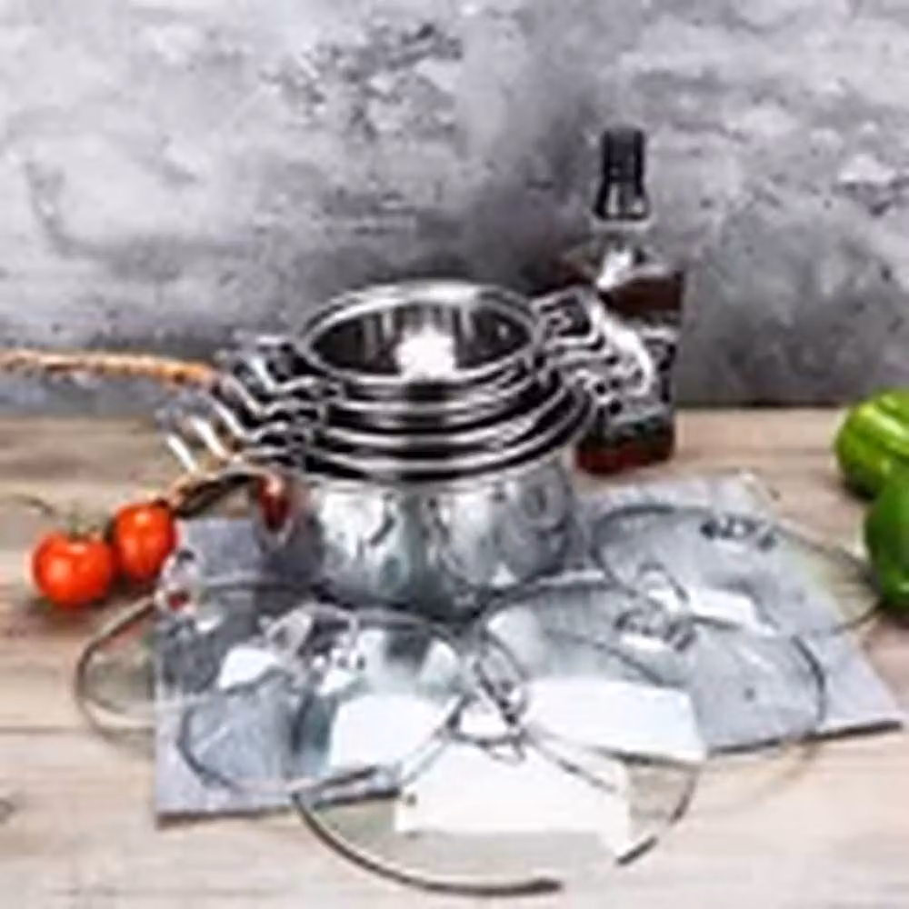 EONLION 5-Piece Non-Stick Stainless Steel Induction Cookware Set in Silver – 2