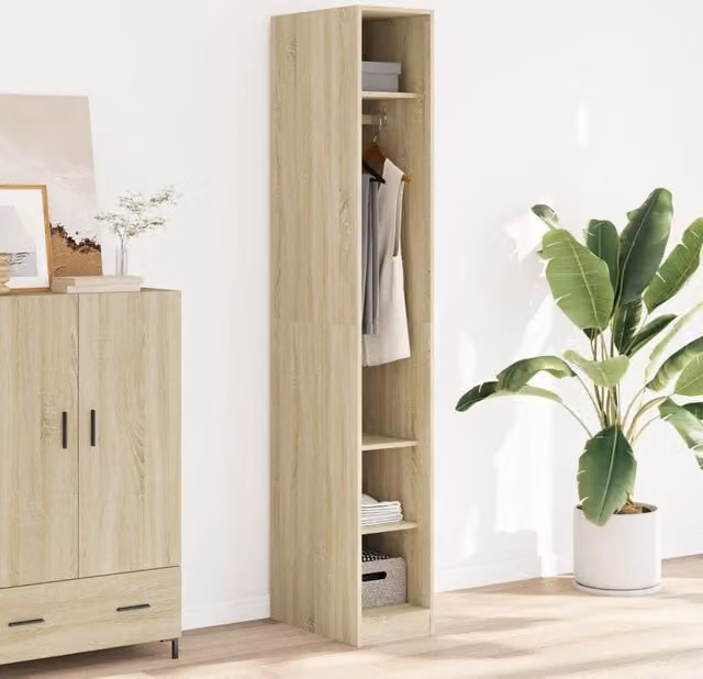 Berkfield Home Sonoma Oak Wardrobe in Brown, W/D/H: 30 x 50 x 200 cm