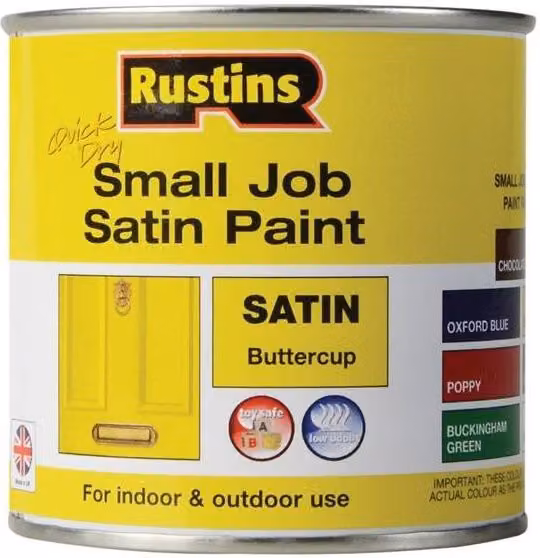 Rustins Quick Dry Satin Paint Buttercup Yellow 250 ml