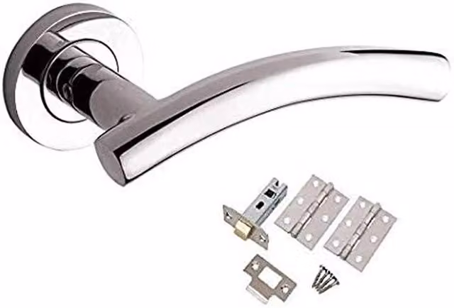 Golden Grace Brushed Silver Steel Screw Internal Door Handle