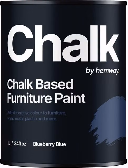 Hemway Chalk Based Furniture Paint in Flat Matt Blueberry Blue, 1L