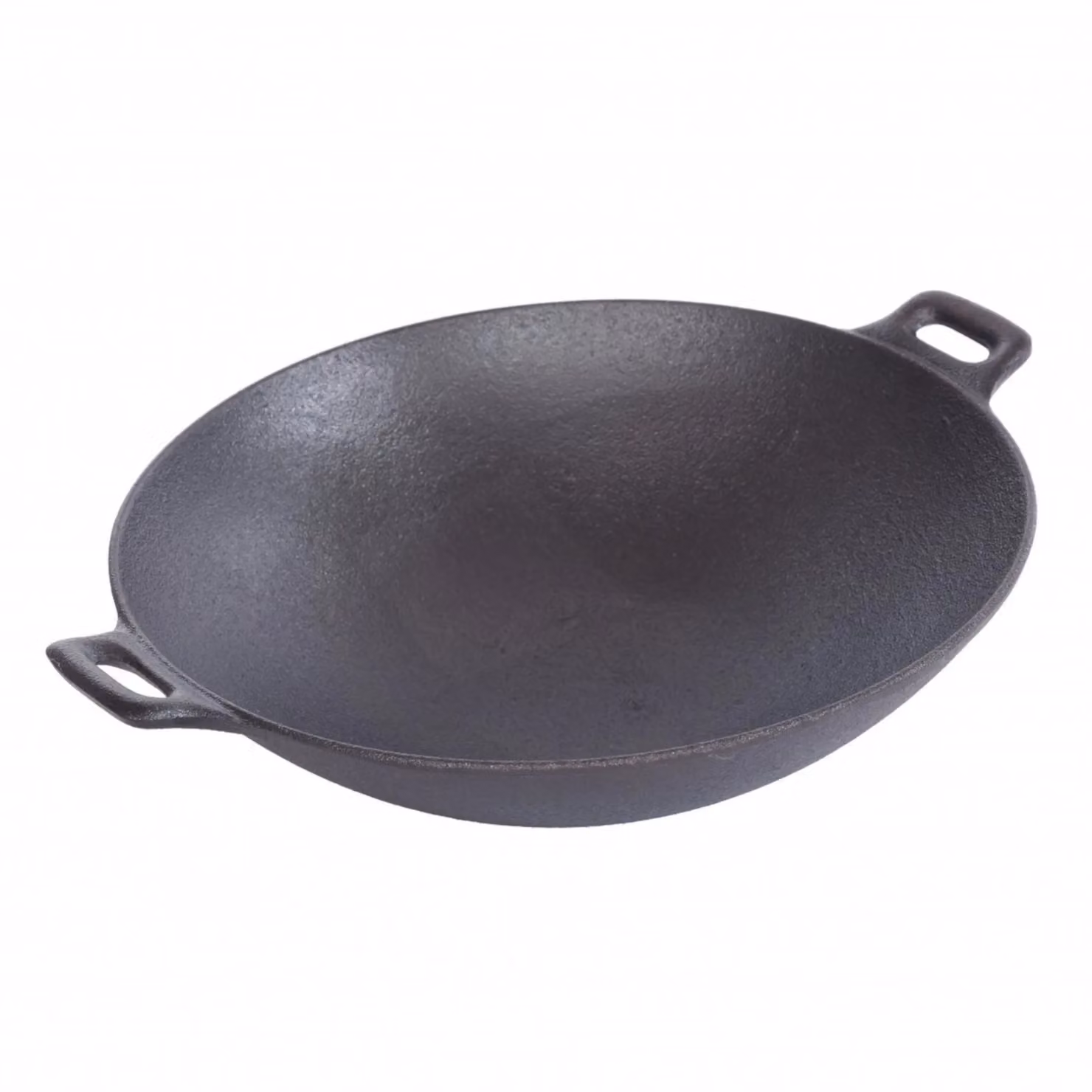 Oypla Cast Iron Non Stick Wok, Black, 30 cm – 2