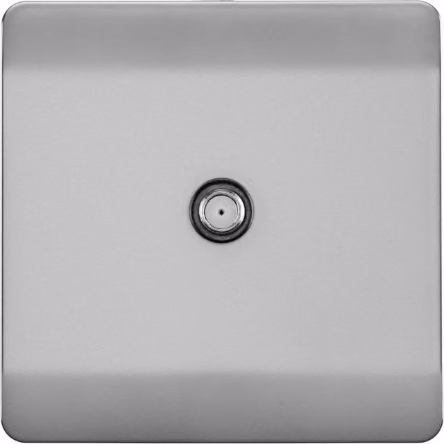 Trendi Switch 1 Gang Flush Satellite Television Socket in Silver – 1