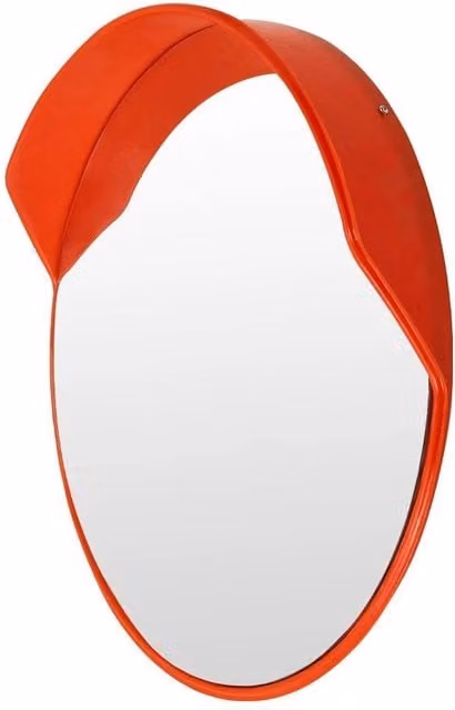FLAVORA Orange Angle Convex Mirror for Outdoor Road Blind Spots, W: 100 cm, D: 15 cm, H: 55 cm – 1