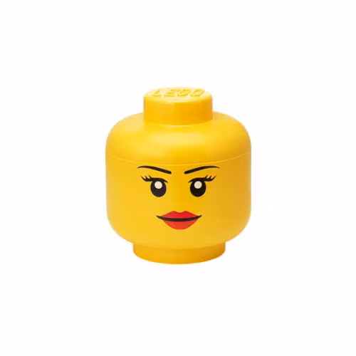 LEGO Storage Head Small Yellow Polypropylene Toy Storage Box with Lid – 1