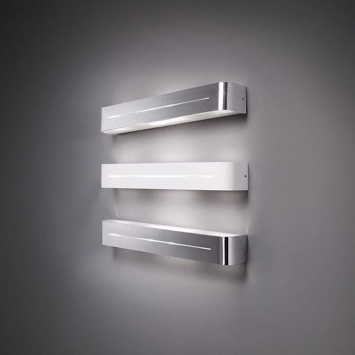 Netlighting Posta 2 Light Modern Aluminium and Glass Wall Light in Grey with E14 Socket – 2
