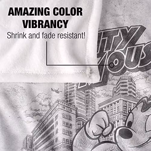 Trevco Mighty Mouse Sketch Silky Touch Super Soft Fleece Throw Blanket in White, W/D/H: 152 x 127 cm – 2
