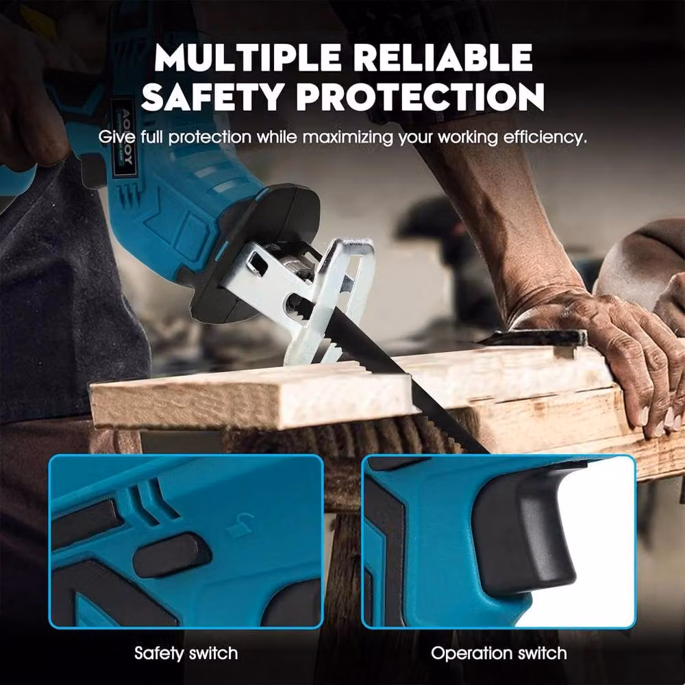 Havendro 21V Cordless Reciprocating Saw Blue Rechargeable Electric Wood and Metal Cutter – 3