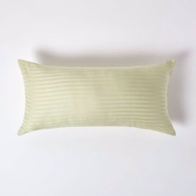 Homescapes 330 Thread Count Combed Cotton Percale Housewife Pillowcase, Green, W/D/H: 80 x 40 x 1 cm