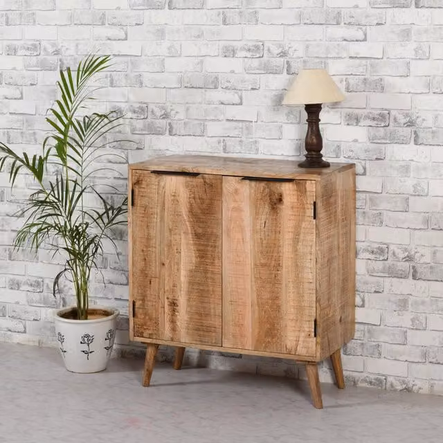 IH Design Bratton Mango Wood Drinks Cabinet and Sideboard in Brown, W: 90 cm, D: 40 cm, H: 80 cm – 1