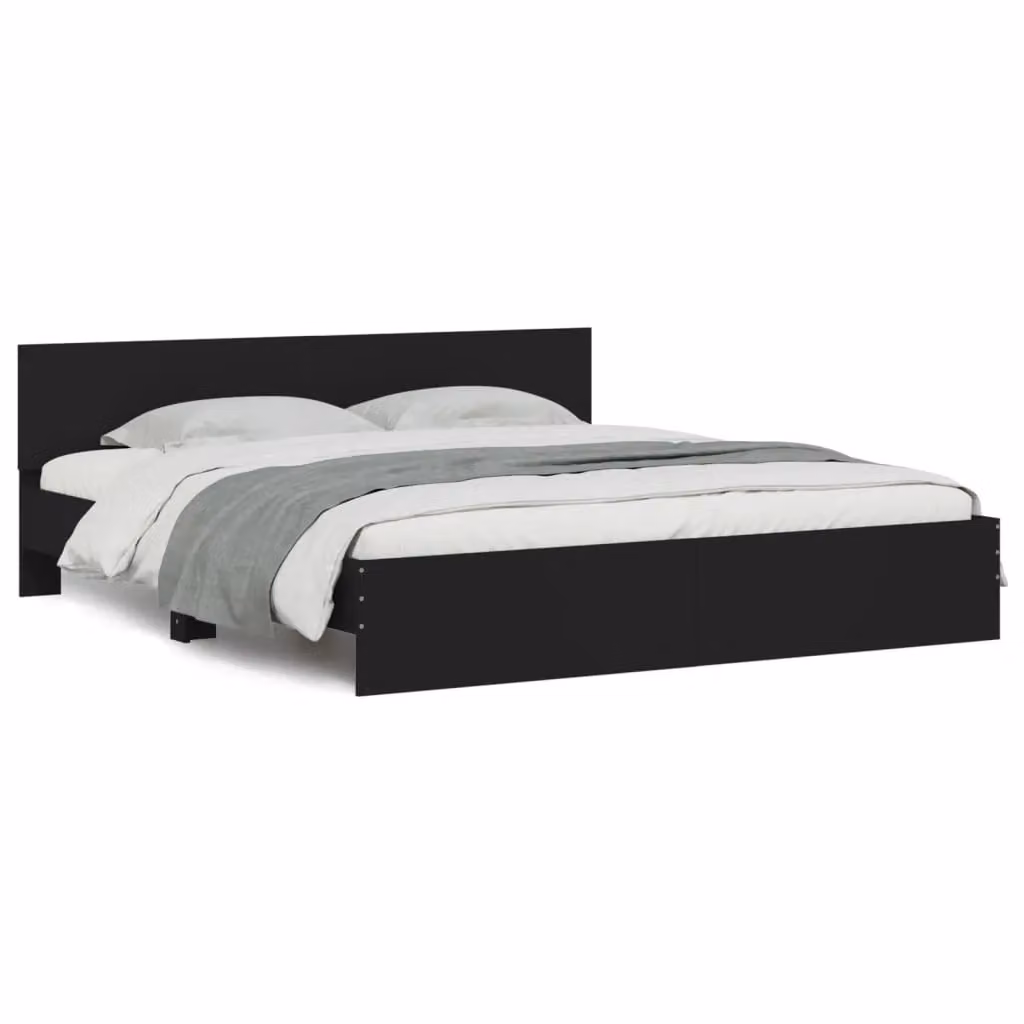 Berkfield Home Black Upholstered Bed Frame W/D/H: 200 x 200 cm – 2
