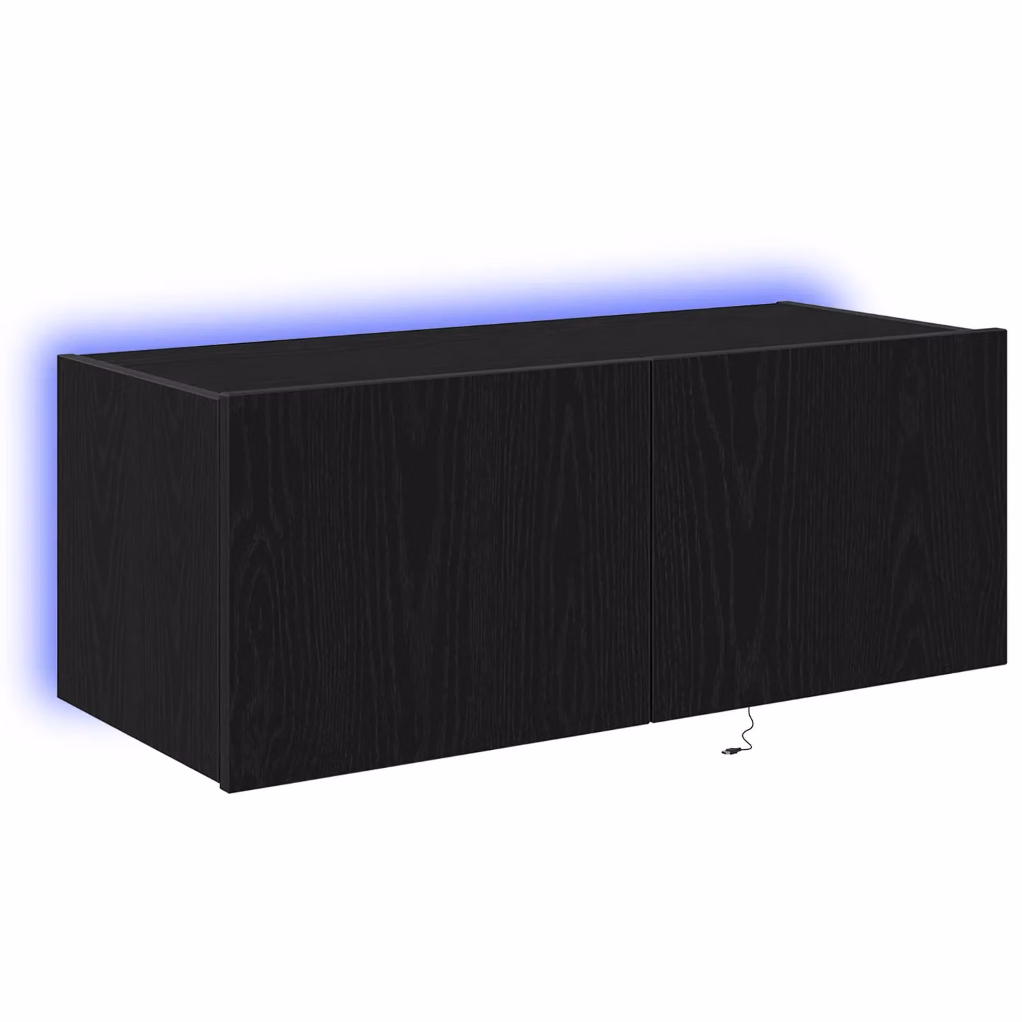 Berkfield Home Modern Wall Mounted TV Cabinet with Integrated LED Lights in Black Oak, W: 80 cm, D: 35 cm, H: 31 cm – 2