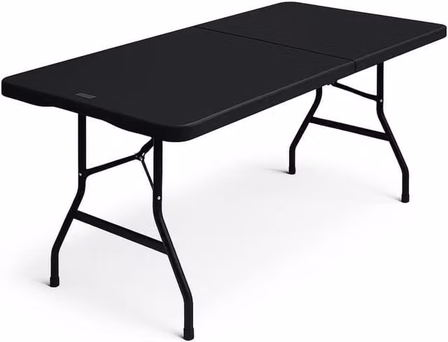 VOGREX Black and White 6ft Folding Trestle Table – 1