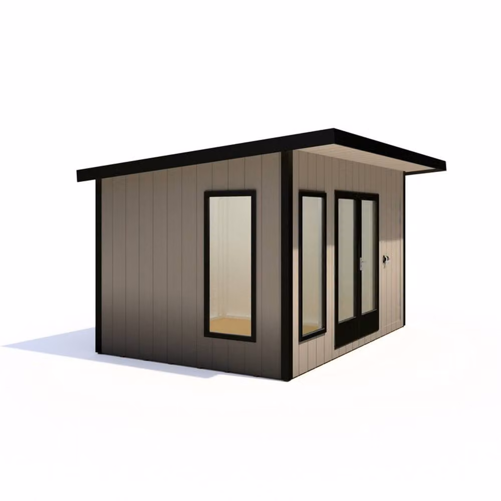 Shires Cali Pent Garden Office and Storage Building in Light Brown, W: 402 cm, D: 334 cm, H: 246.1 cm – 2
