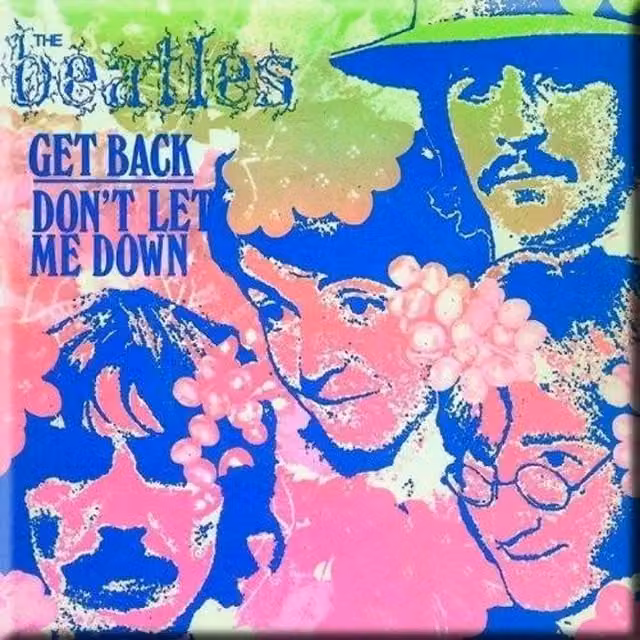 The Beatles Get Back Don't Let Me Down Psychedelic Fridge Magnet in Baby Blue and Multicolour – 1