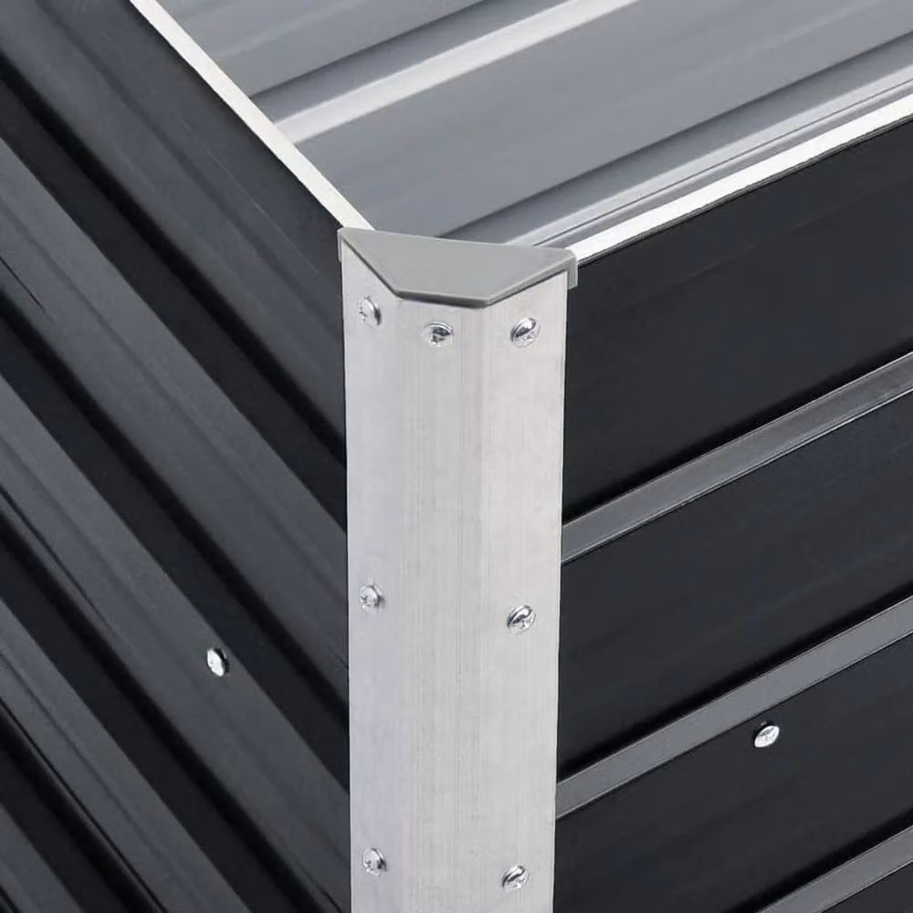 Berkfield Home Garden Galvanised Steel Raised Bed in Anthracite Grey, W/D/H: 240 x 40 x 77 cm – 4