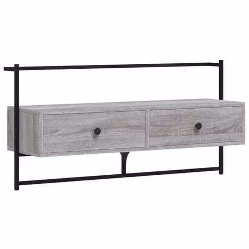 vidaXL Wall-mounted TV Cabinet in Brown and Grey, W: 100.5 cm, D: 30 cm, H: 51 cm – 1