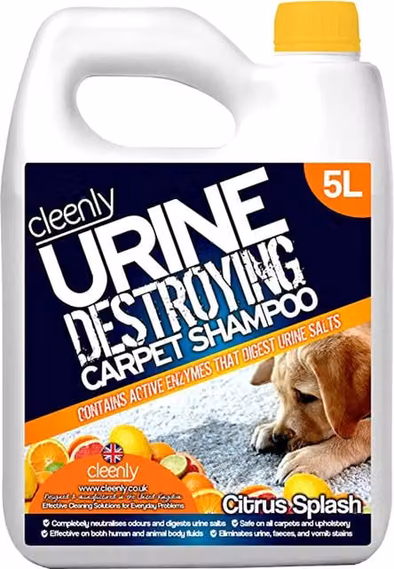 Cleenly Urine Destroying Enzyme Pet Carpet Shampoo Cleaning Detergent, Orange, 5 l – 3