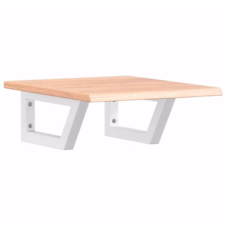 Berkfield Home Elegant Wall Mounted Basin Shelf in Brown Oak and Steel, W: 50 cm, D: 17 cm, H: 40 cm