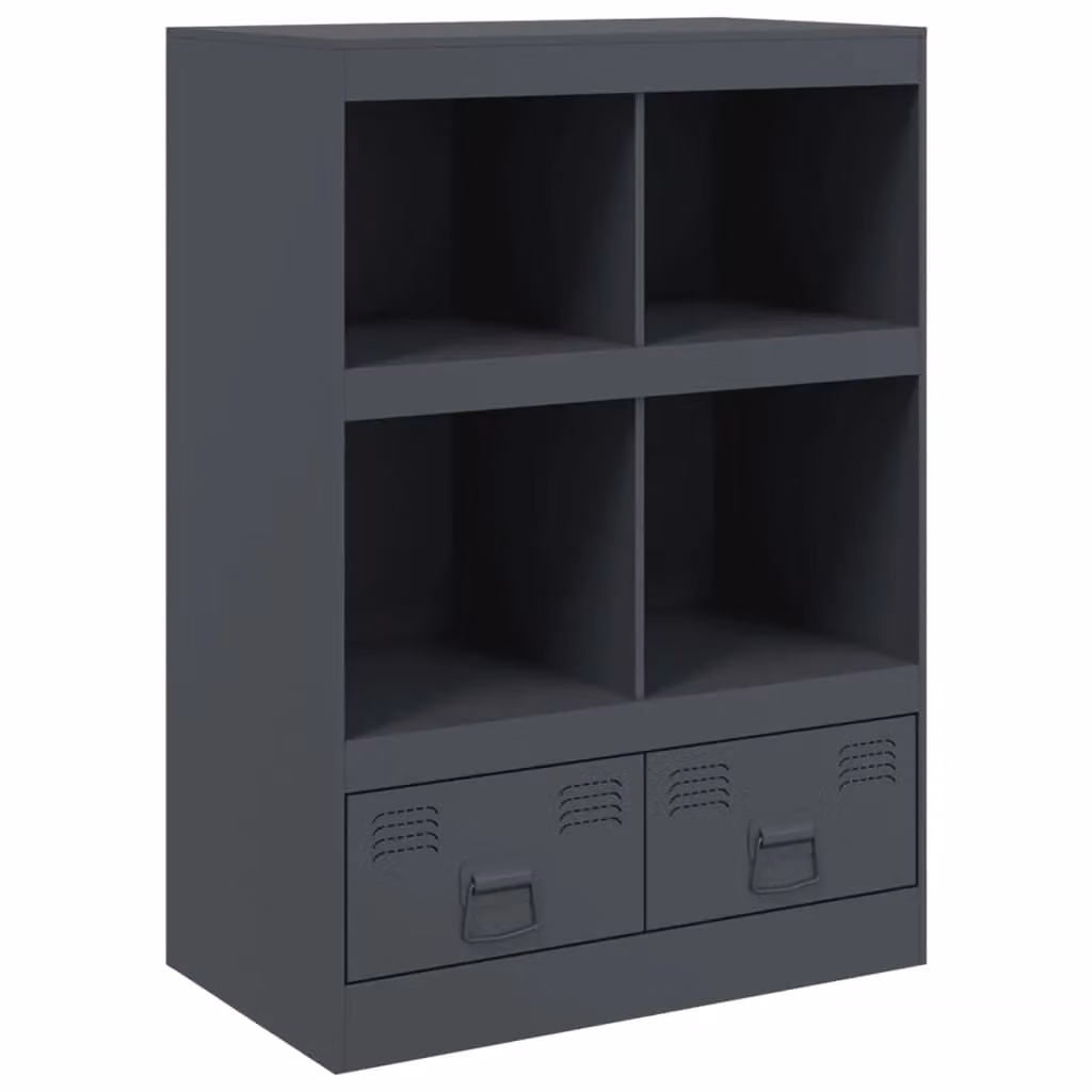 Berkfield Home Anthracite Steel Highboard, W: 67 cm, D: 39 cm, H: 95 cm – 2