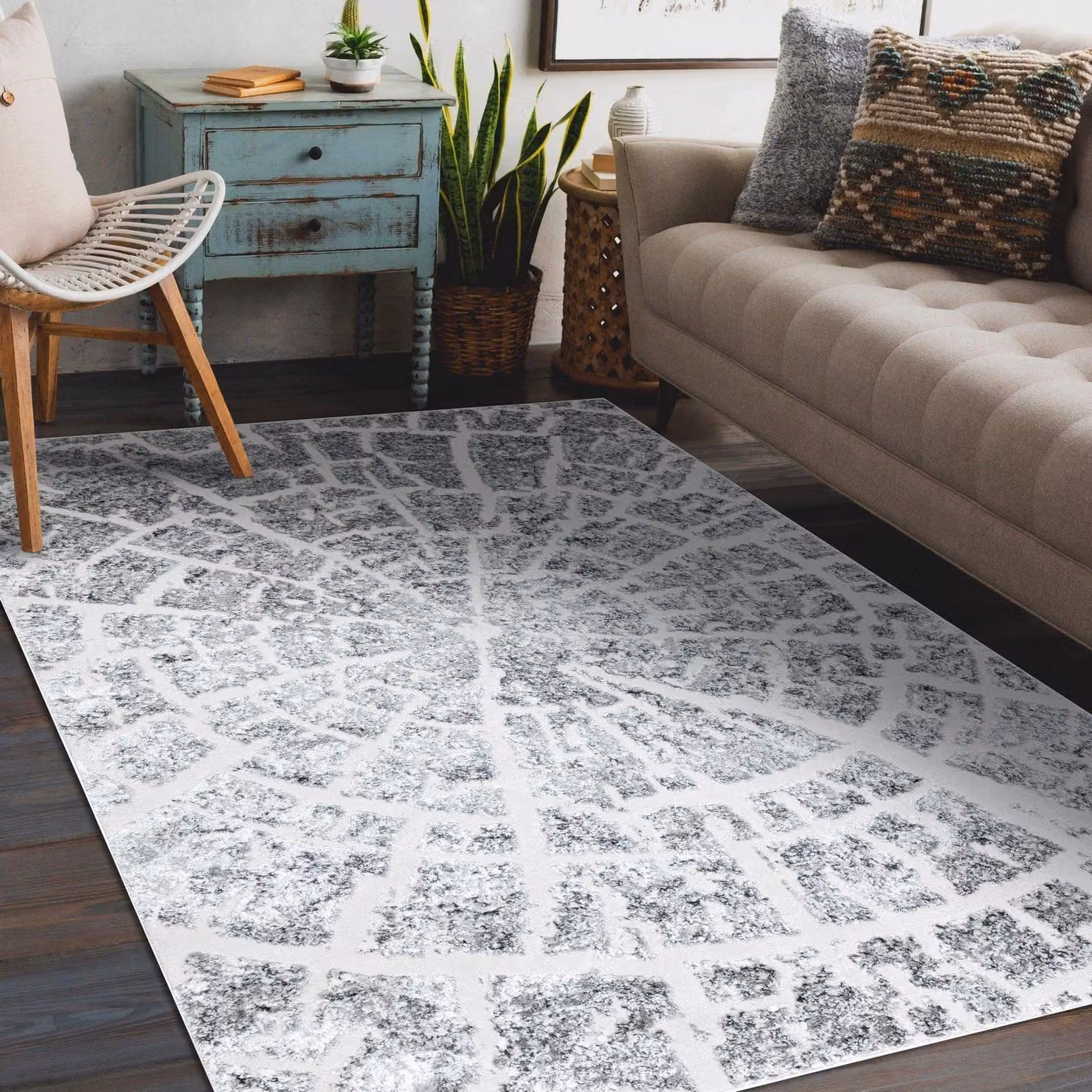 RugsX Mefe Abstract Modern Grey Rug, W: 240 cm, D: 330 cm – 2
